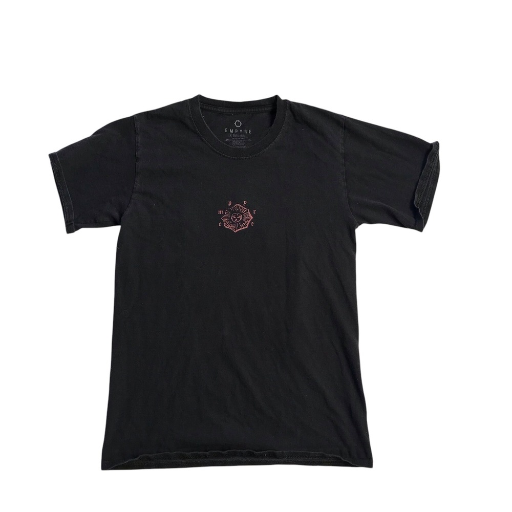 Y2K Empyre Mens Imperium Graphic Tee Black Short Sleeve‎ Sun Logo T-Shirt Small